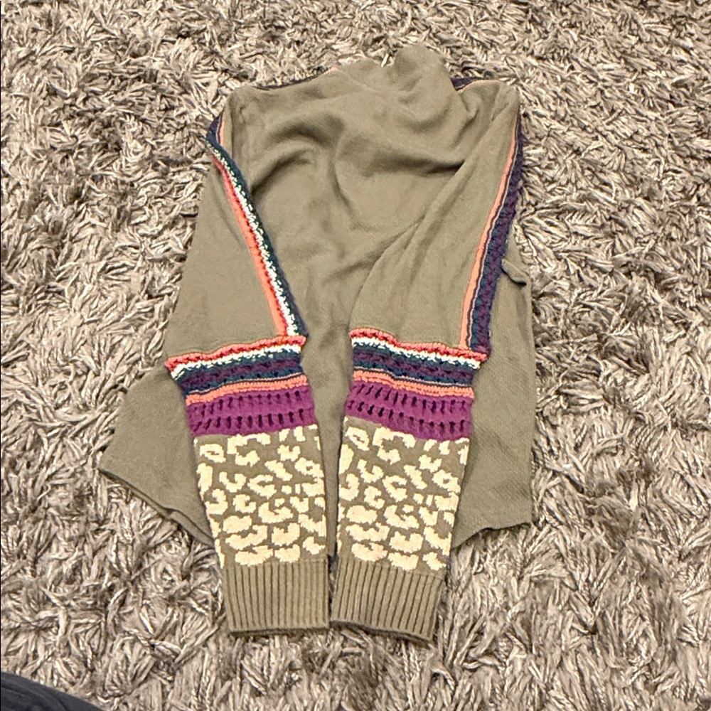 New Free People Army Green Switch It Up Boho Thermal Cuff Top Size XL - Picture 5 of 9
